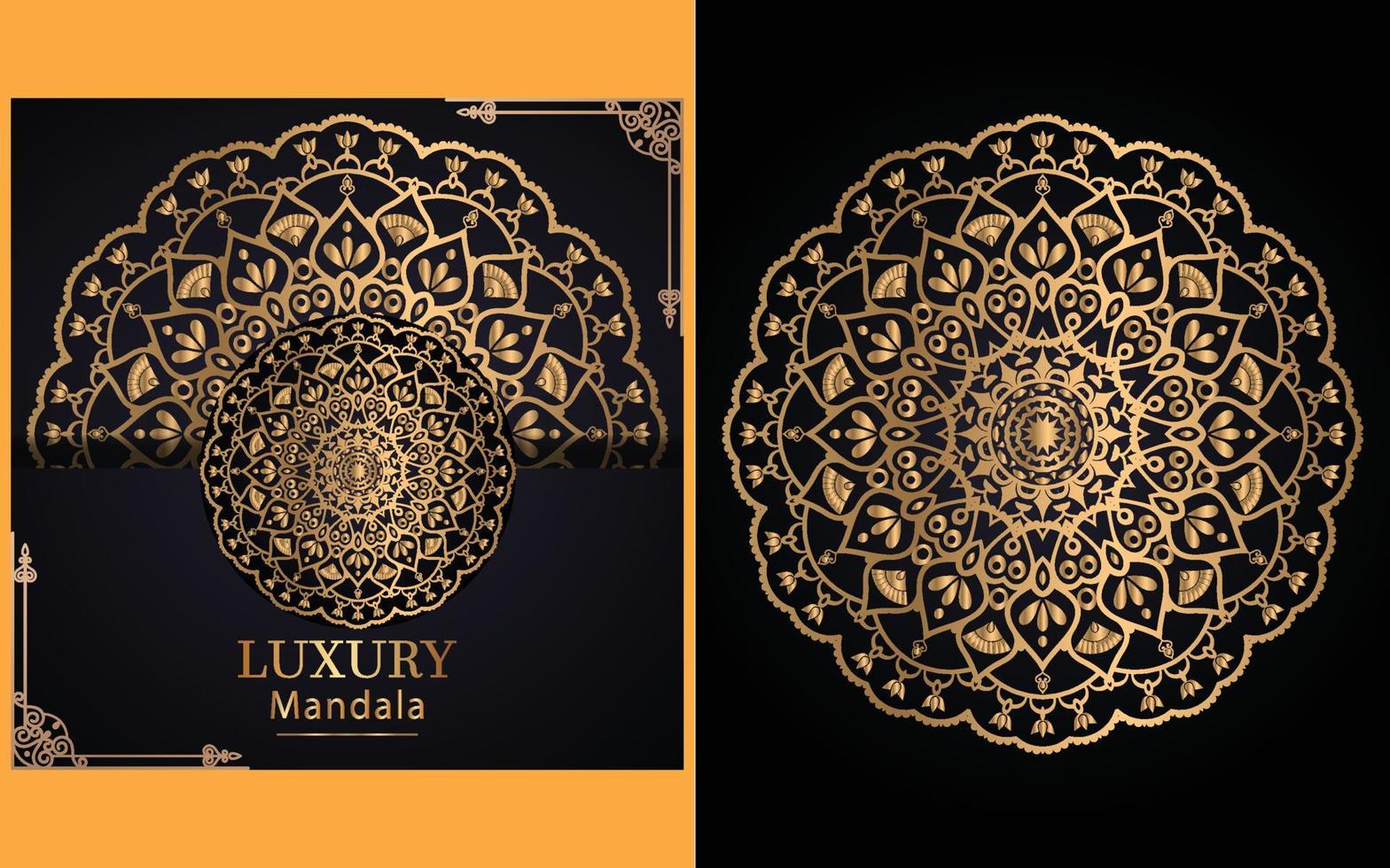 luxury ornamental mandala design background in gold color for yourself vector