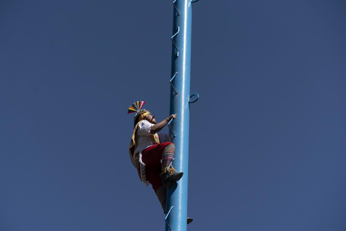 MEXICO CITY, MEXICO - JANUARY 30 2019 - The ancient dance of flyers los voladores photo