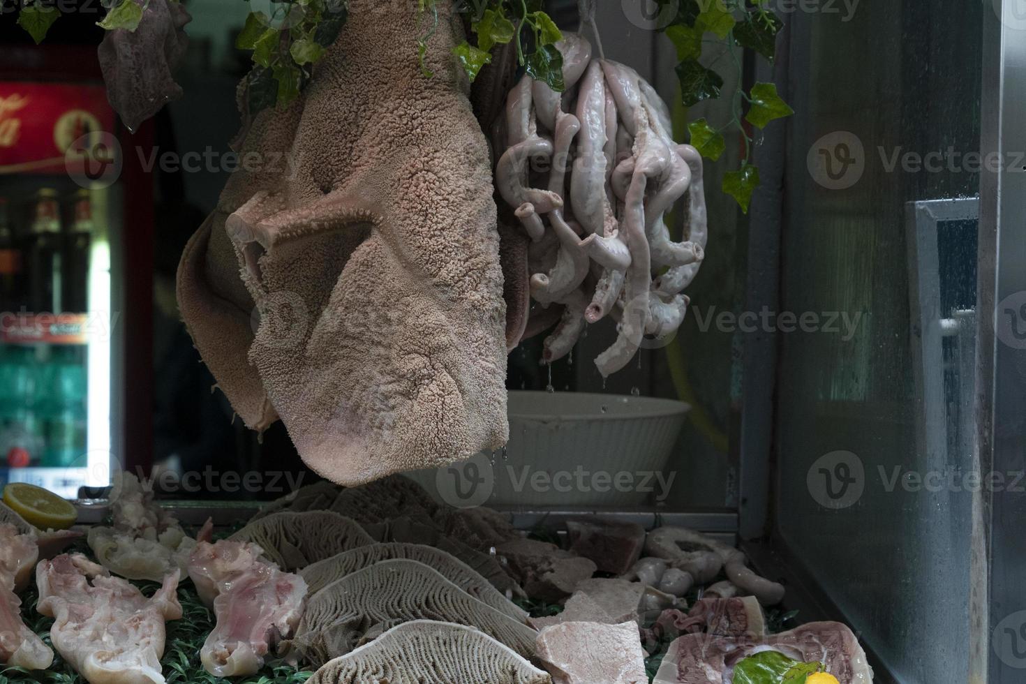 Tripe for sale in Naples street shop photo