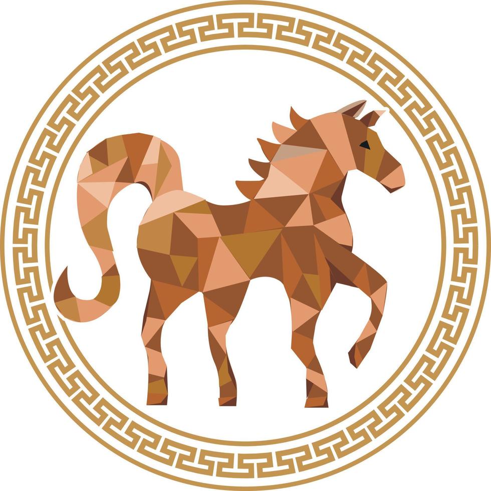 12 zodiac animals polygonal vector illustration
