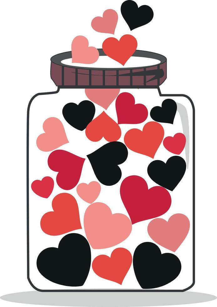 Vector illustration hearts in various styles