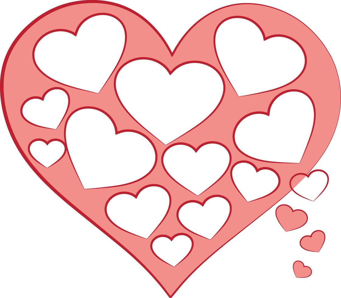 Vector illustration hearts in various styles