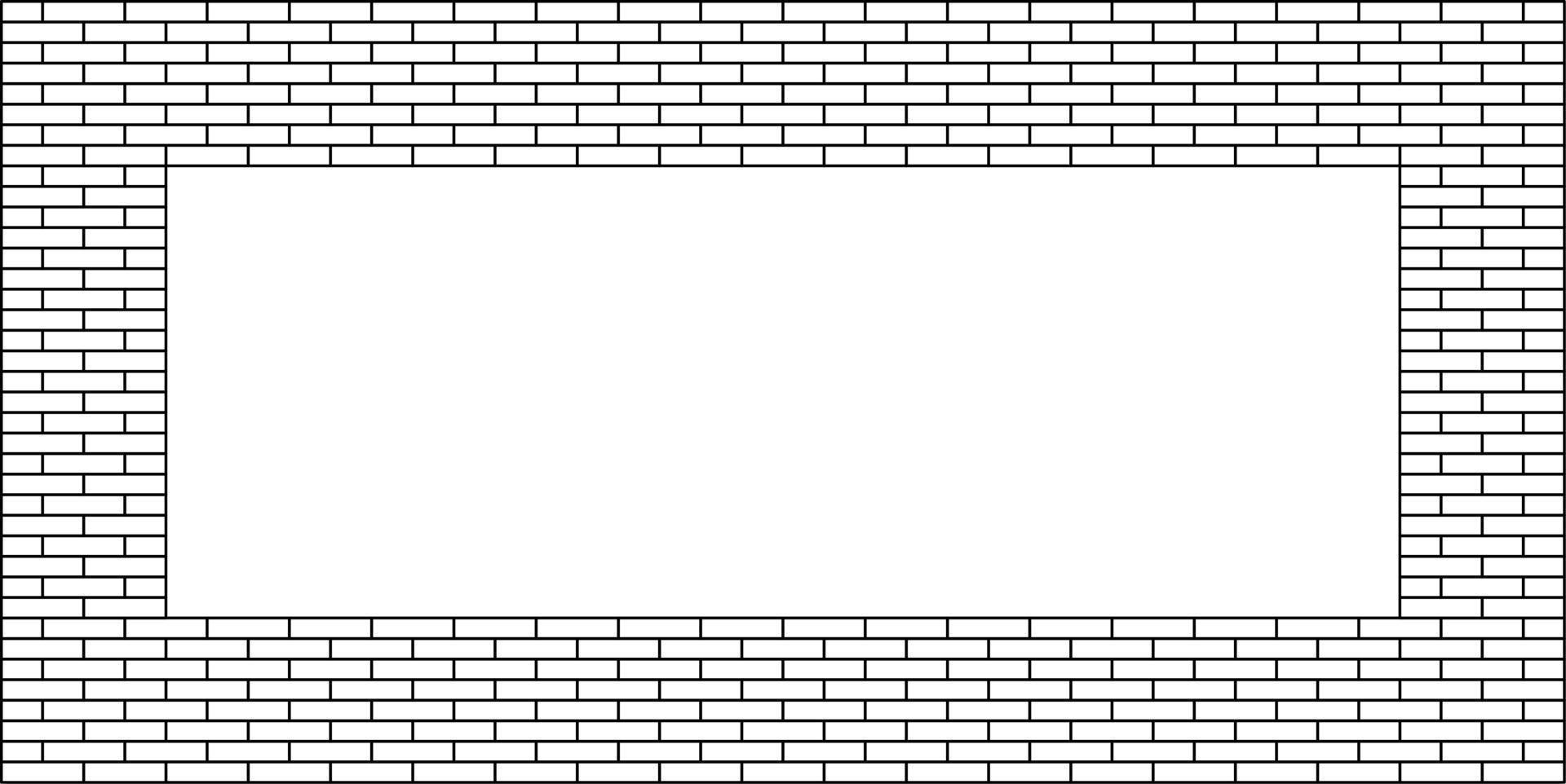 outline brick wall frame with copy space for your text or design vector