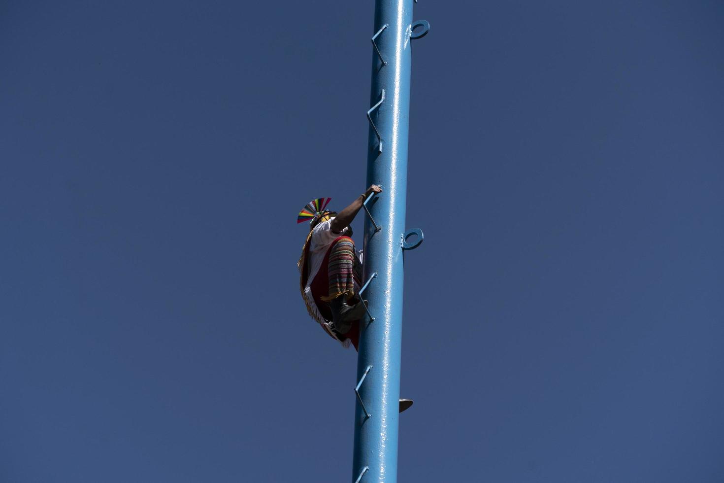 MEXICO CITY, MEXICO - JANUARY 30 2019 - The ancient dance of flyers los voladores photo