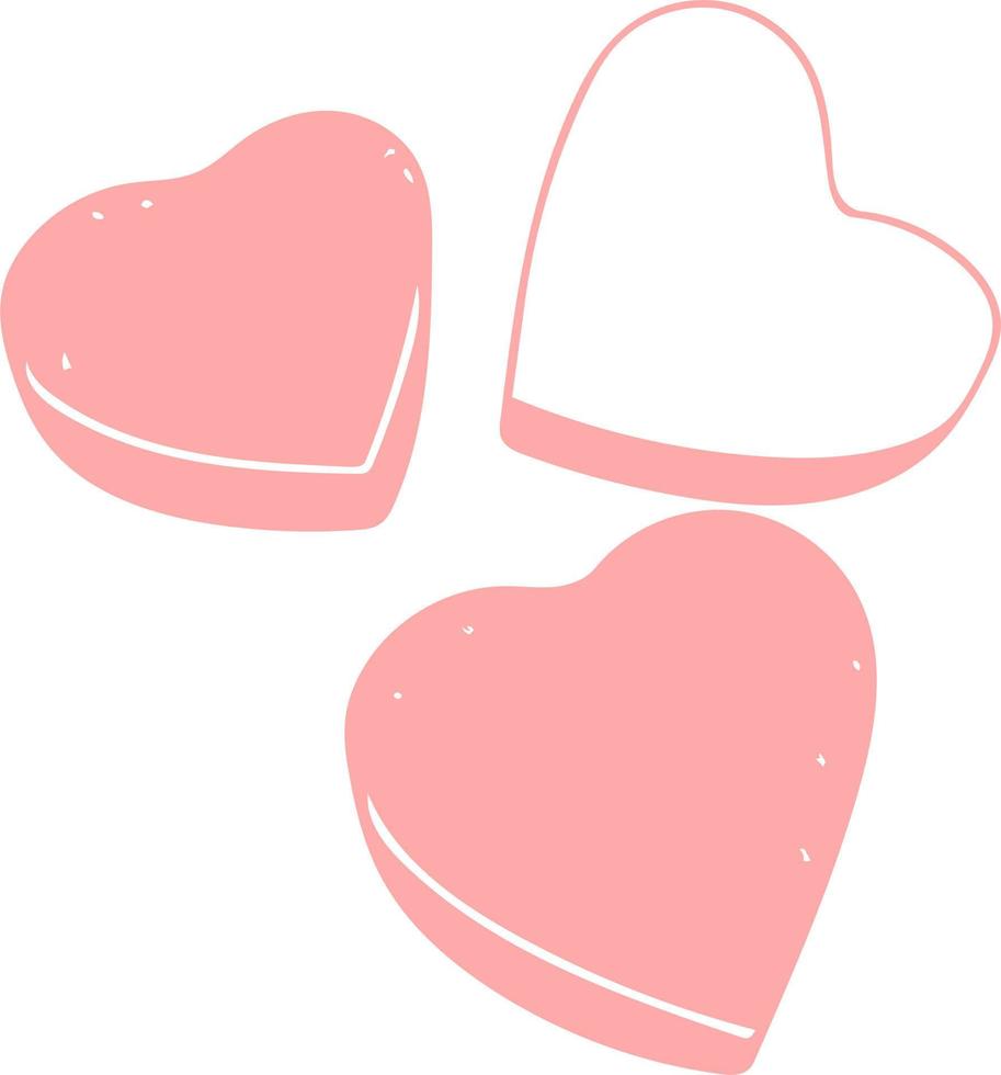 forma de corazón de amor de color rosa vector