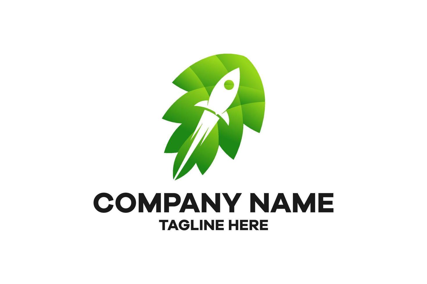 Rocket leaf logo. Modern logo for nature theme with rocket and leaf shape. vector illustration.