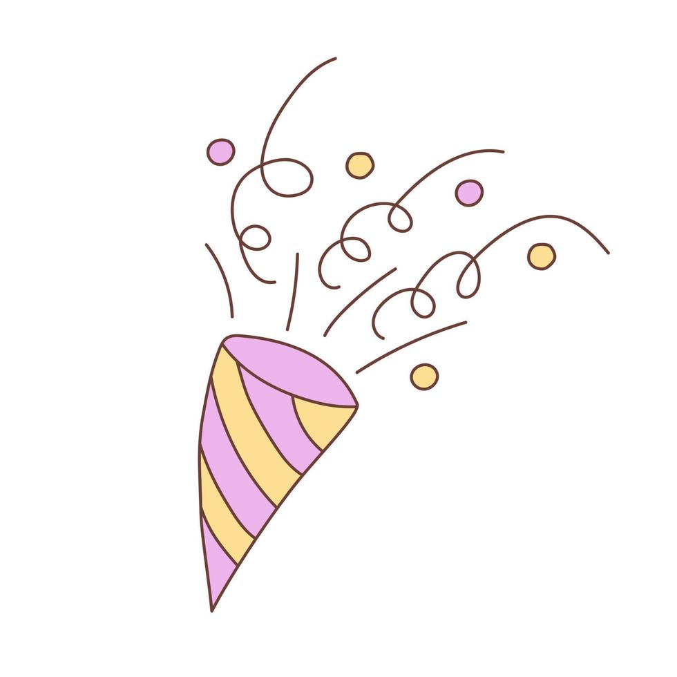 Clapperboard confetti in doodle style. vector
