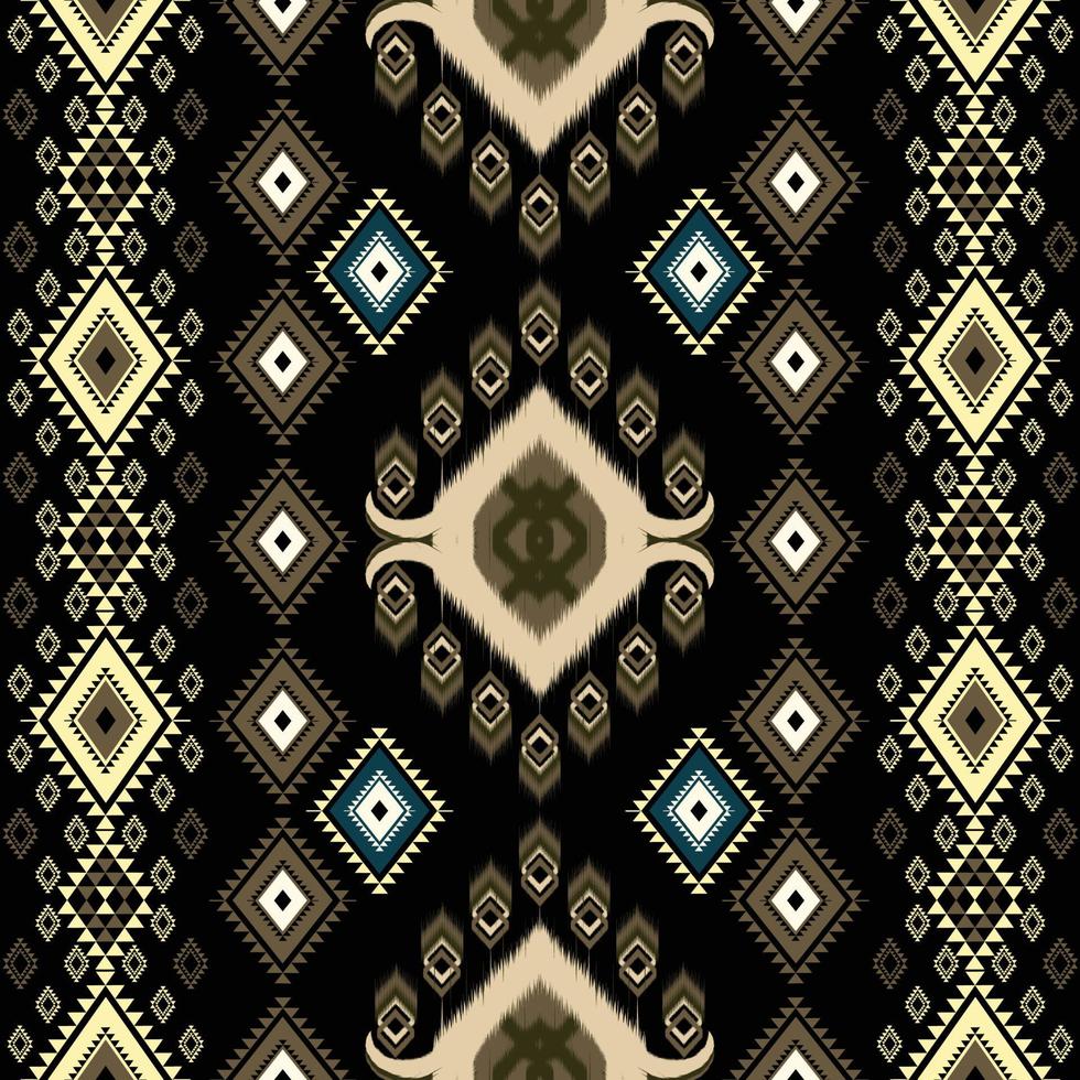 Ikat pattern. Geometric ethnic pattern African,American, western,Pakistan,Asia,Aztec motif textile and bohemian.design for background, wallpaper,carpet print, fabric, batik,tile. Ikat paisley vector. vector