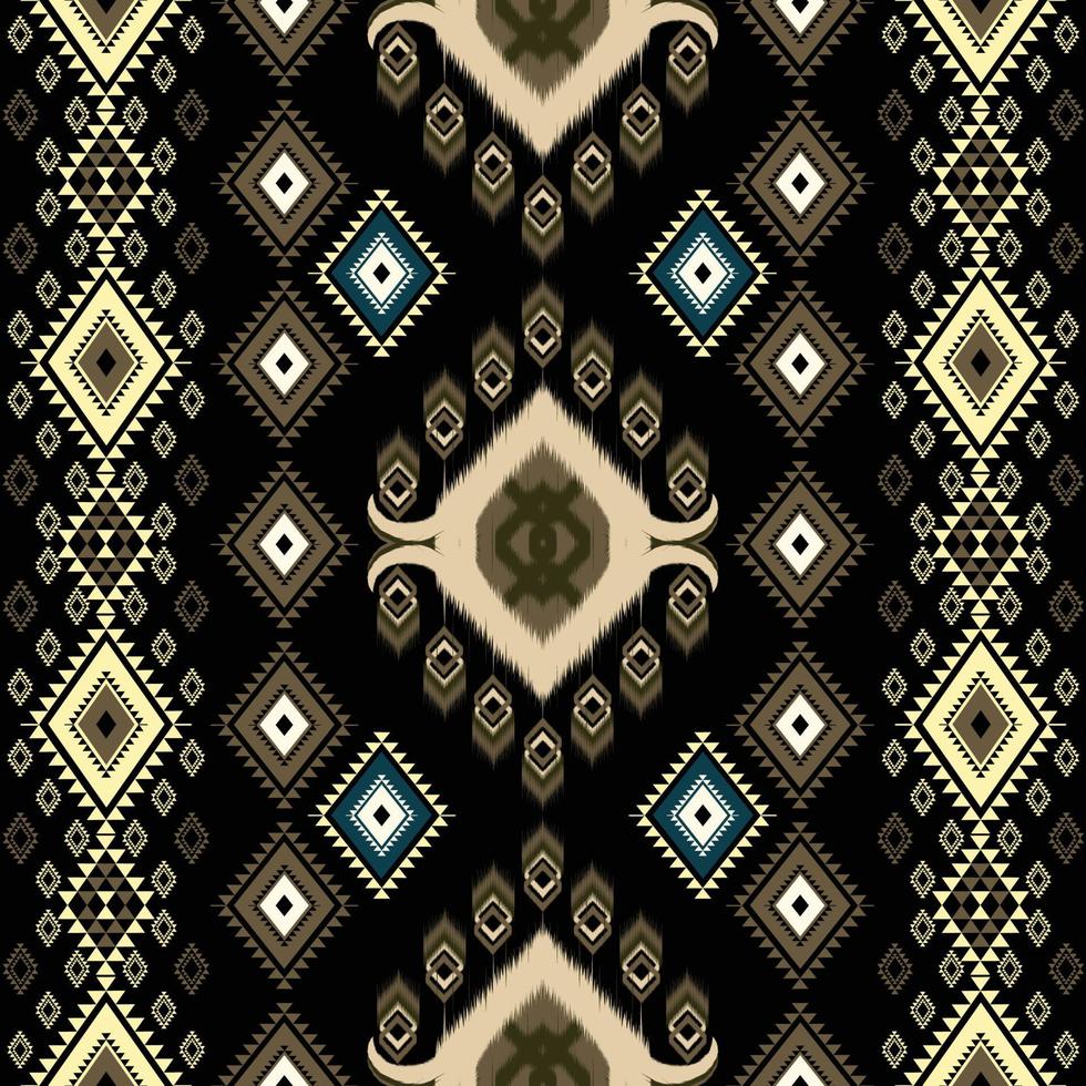 Ikat pattern. Geometric ethnic pattern African,American, western,Pakistan,Asia,Aztec motif textile and bohemian.design for background, wallpaper,carpet print, fabric, batik,tile. Ikat paisley vector. vector