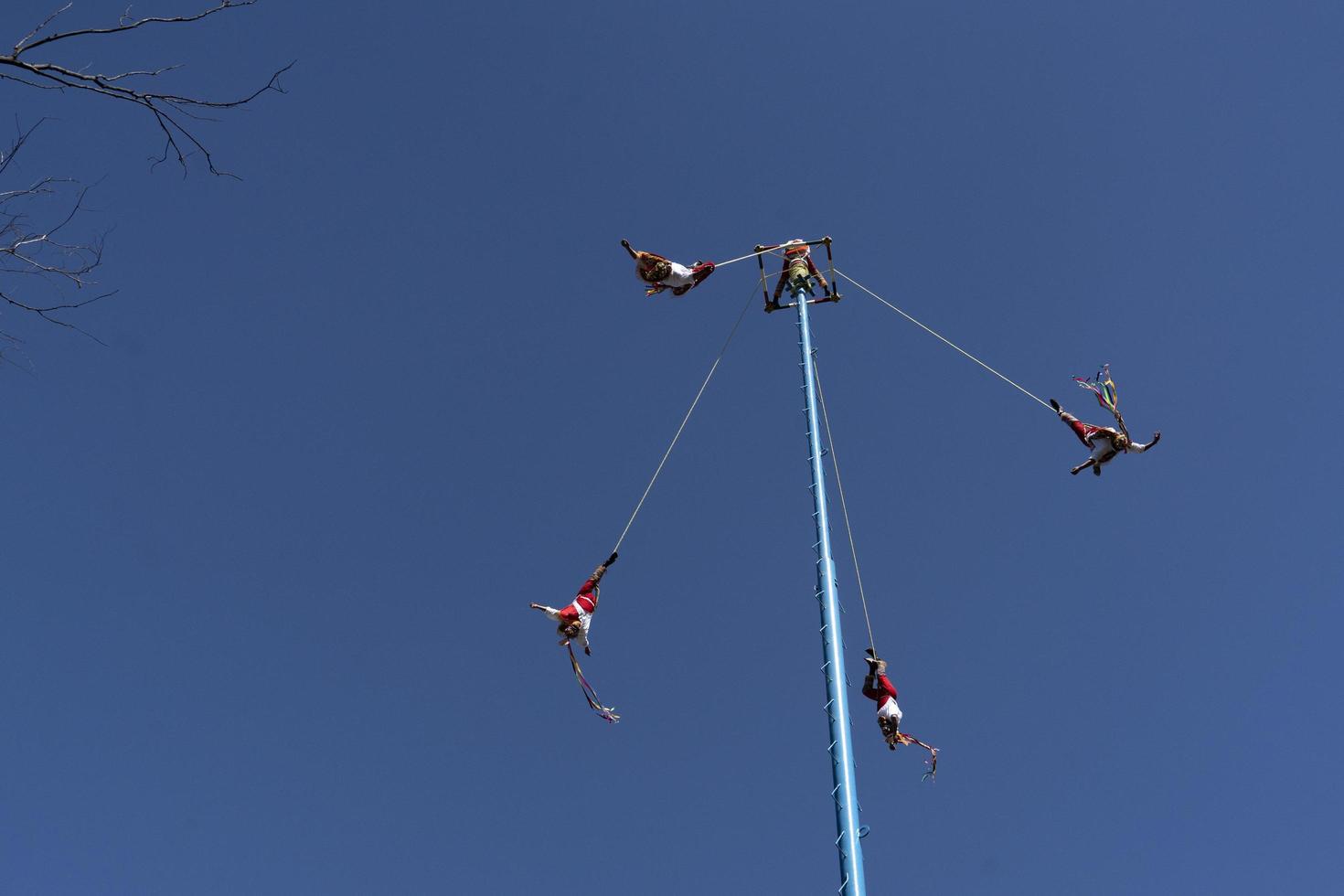 MEXICO CITY, MEXICO - JANUARY 30 2019 - The ancient dance of flyers los voladores photo