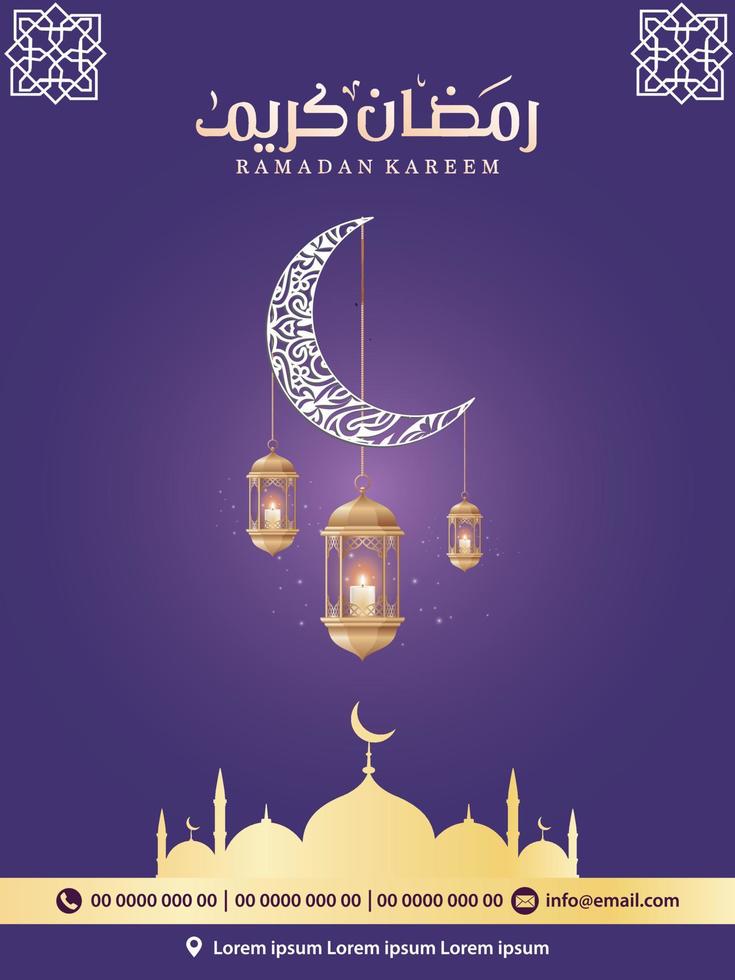 Ramadan Kareem Arabic calligraphy, Ramadan Kareem beautiful greeting card with arabic calligraphy, template for menu, invitation, poster, banner, card for the celebration of Muslim community festival vector