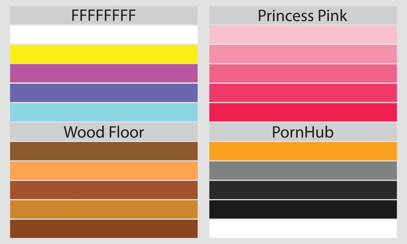 paletas de colores una paleta de colores es un conjunto de colores utilizados en un diseño o proyecto visual. estos colores se eligen cuidadosamente para crear un diseño cohesivo y visualmente atractivo. vector