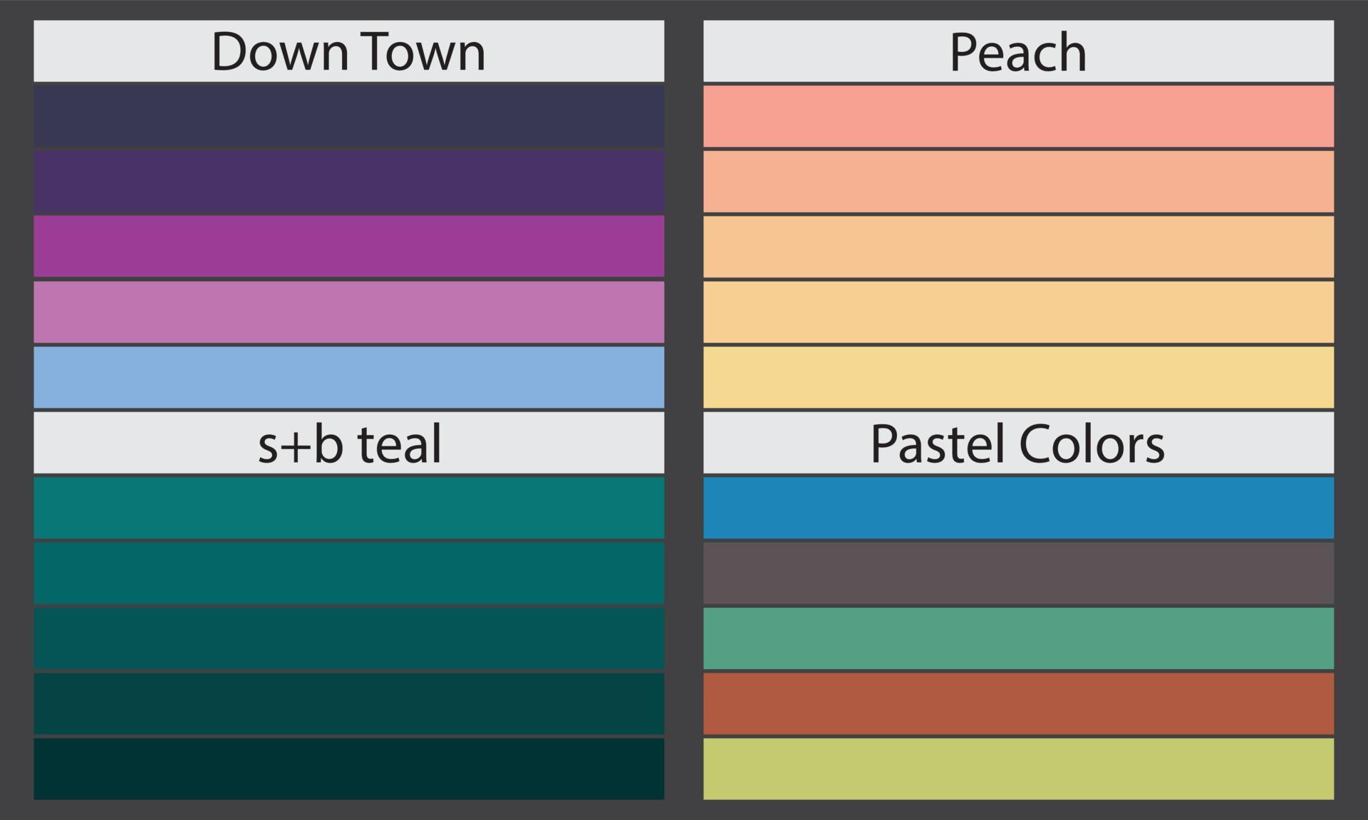 Color Palettes A color palette is a set of colors used in a design or