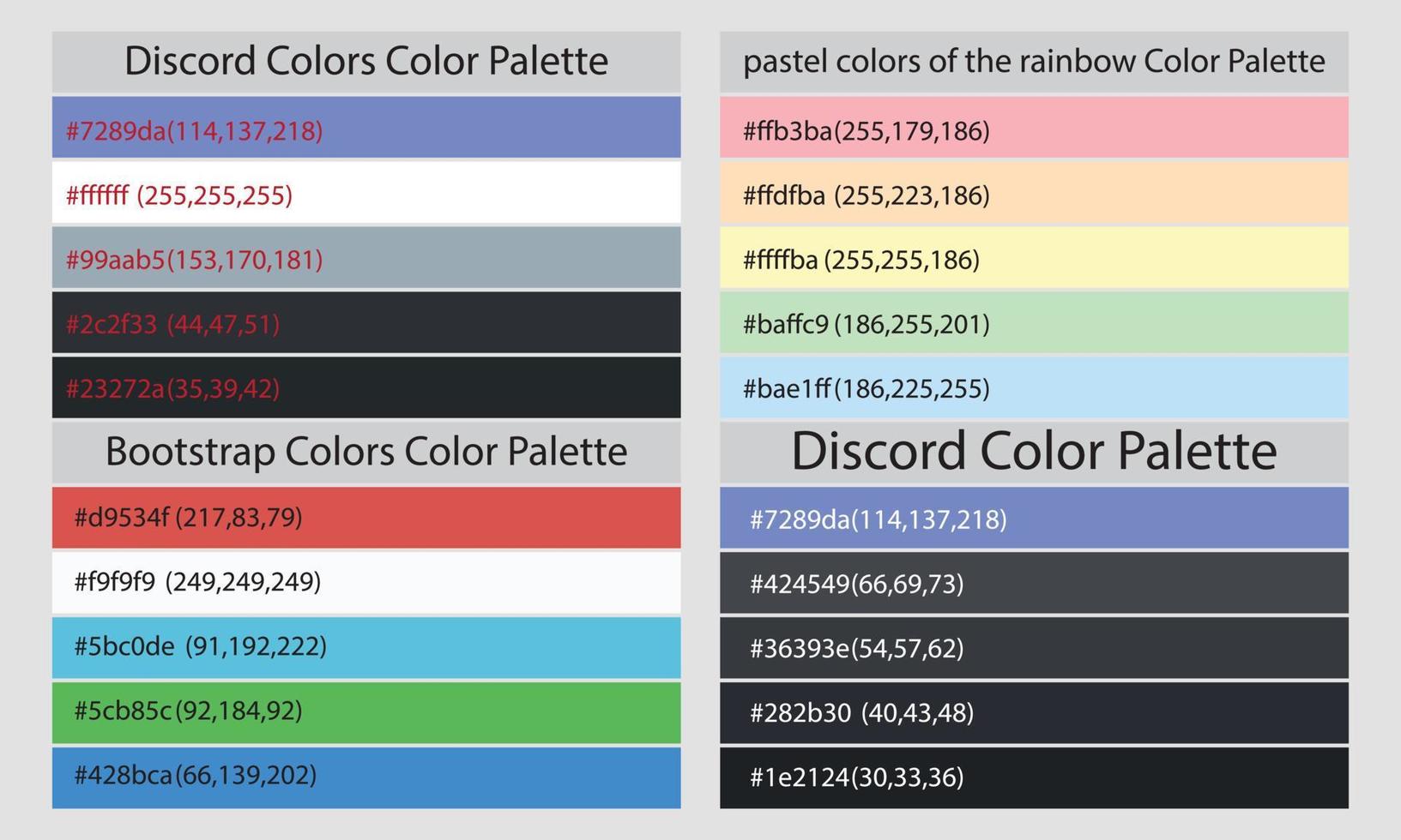 Color Palettes  A color palette is a set of colors used in a design or visual project. These colors are carefully chosen to create a cohesive and visually appealing design. vector