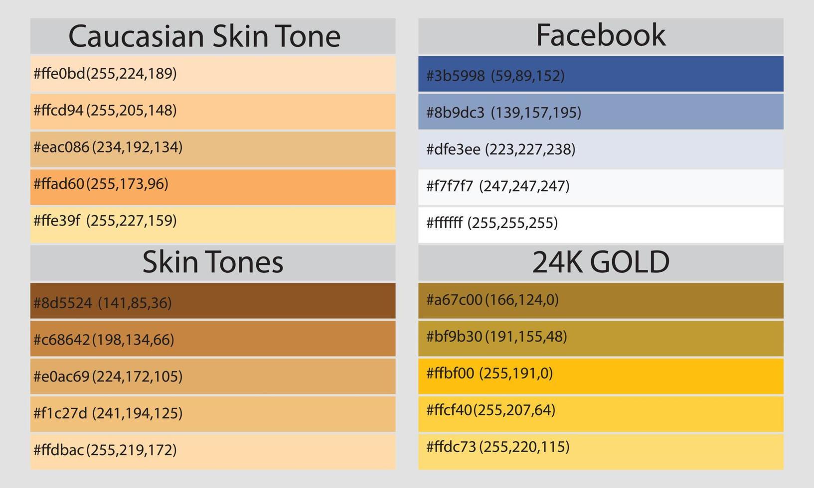 Color Palettes. A color palette is a set of colors used in a design or visual project. vector