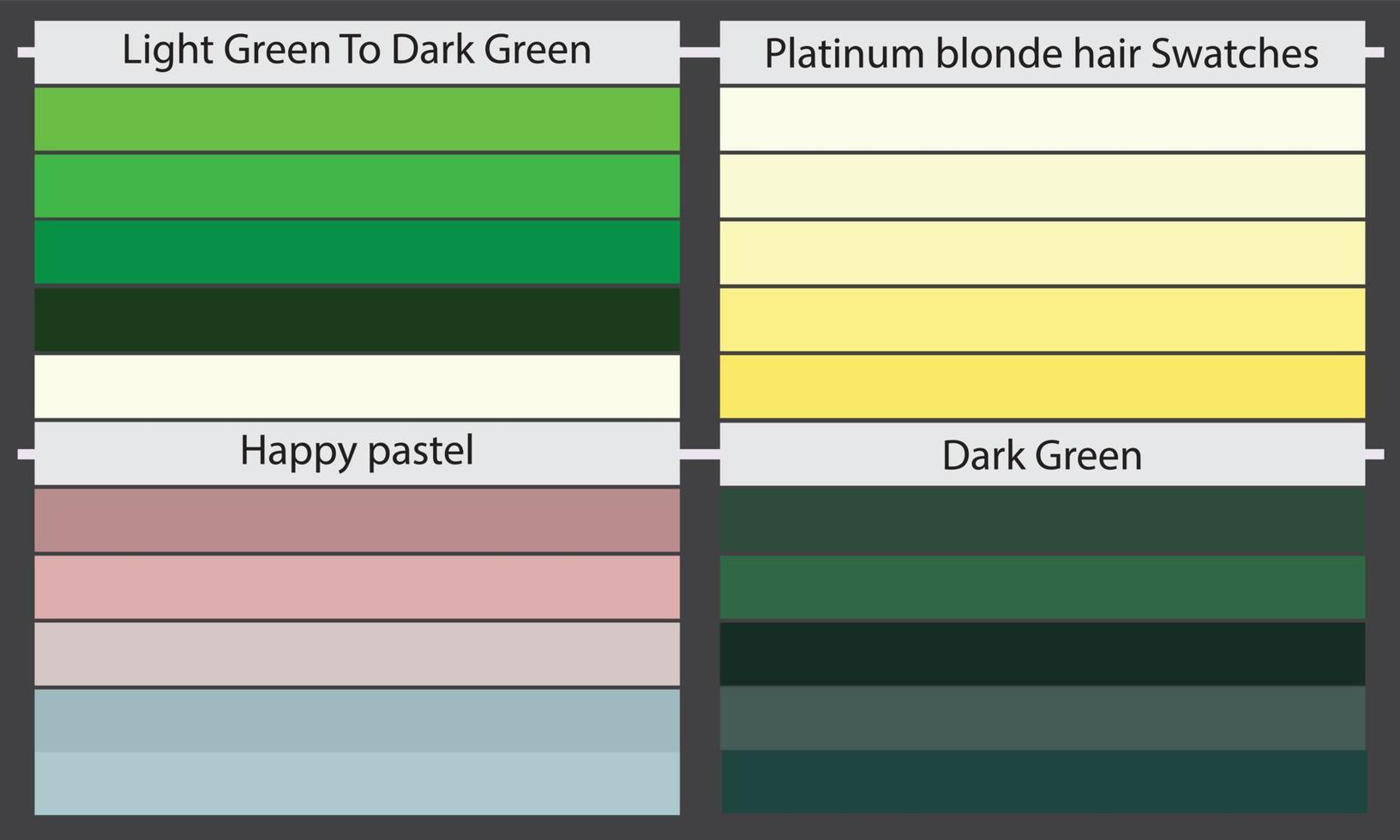 Color Palettes  A color palette is a set of colors used in a design or visual project. These colors are carefully chosen to create a cohesive and visually appealing design. vector