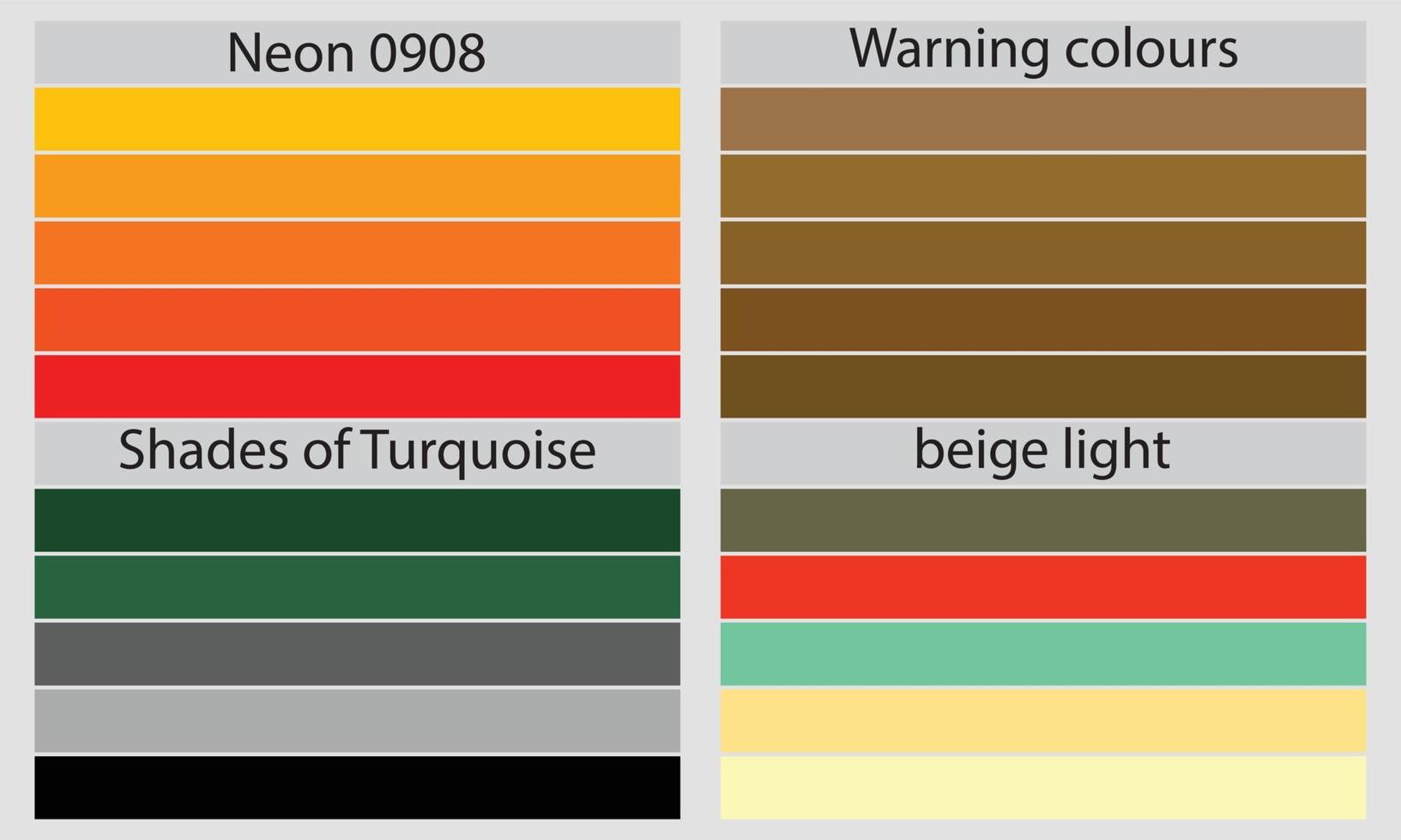 Color Palettes  A color palette is a set of colors used in a design or visual project. These colors are carefully chosen to create a cohesive and visually appealing design. vector