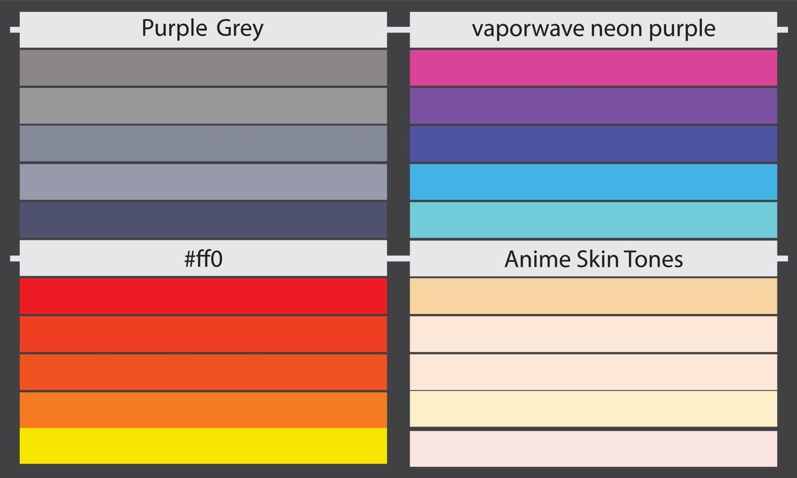 Color Palettes  A color palette is a set of colors used in a design or visual project. These colors are carefully chosen to create a cohesive and visually appealing design. vector