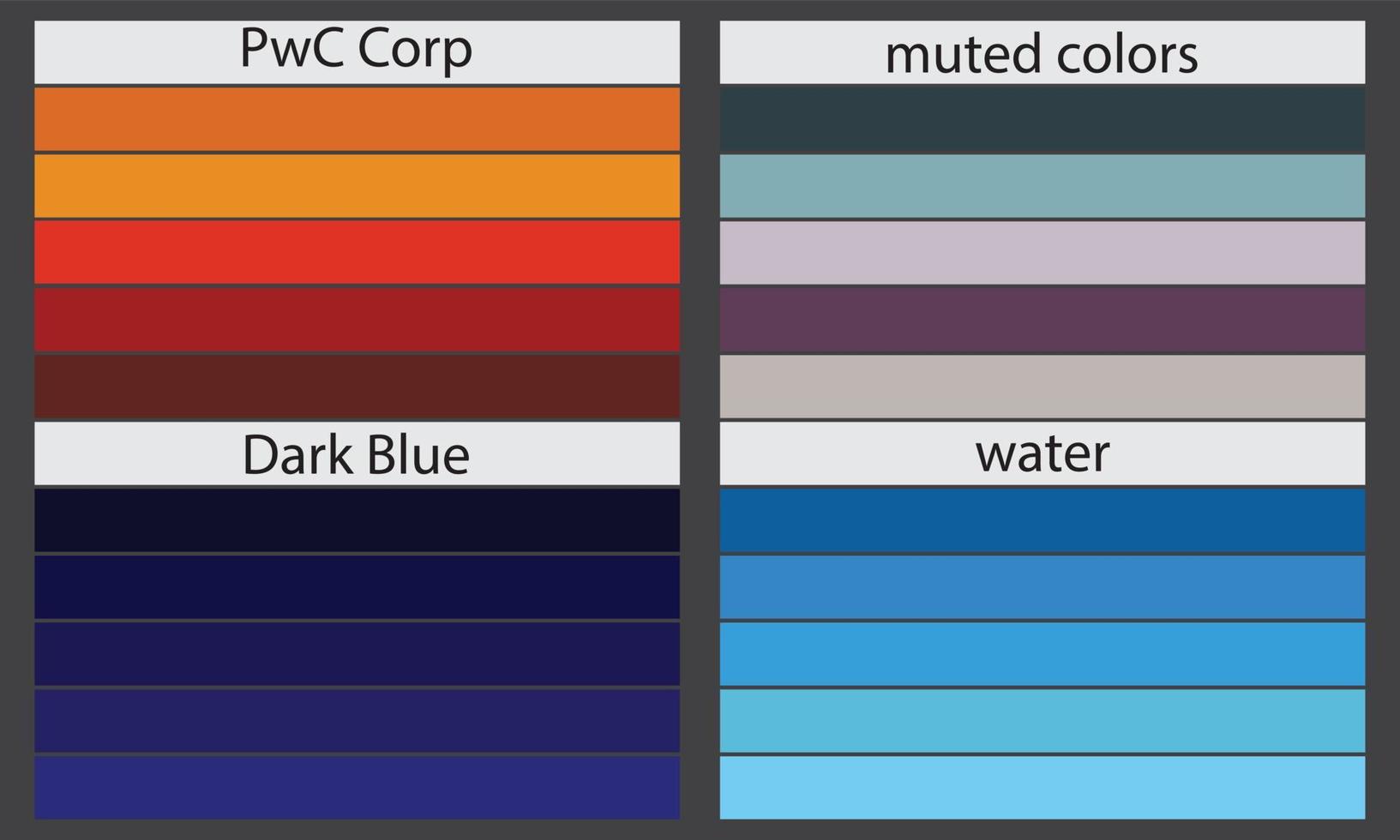 paletas de colores una paleta de colores es un conjunto de colores utilizados en un diseño o proyecto visual. estos colores se eligen cuidadosamente para crear un diseño cohesivo y visualmente atractivo. vector