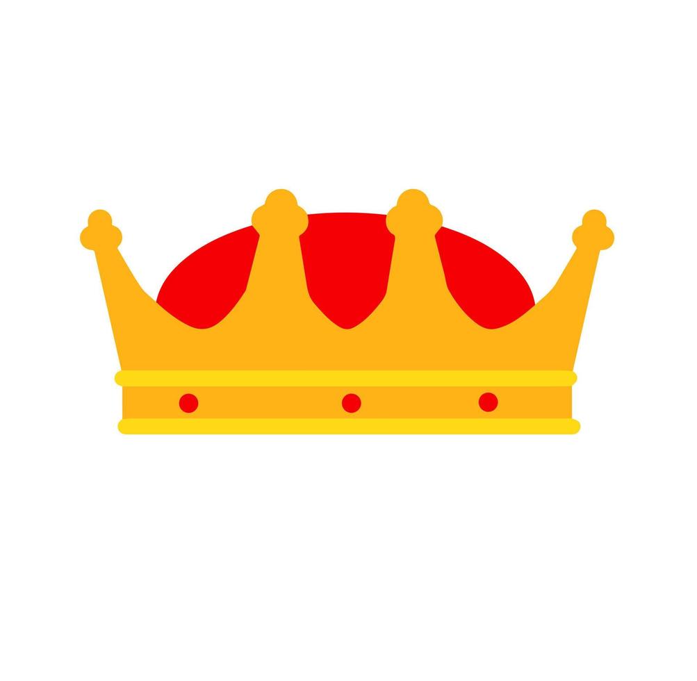 icono de la corona del rey. reina tiara dorada. Atributo medieval del monarca. símbolo de éxito y victoria, premios. caricatura plana vector