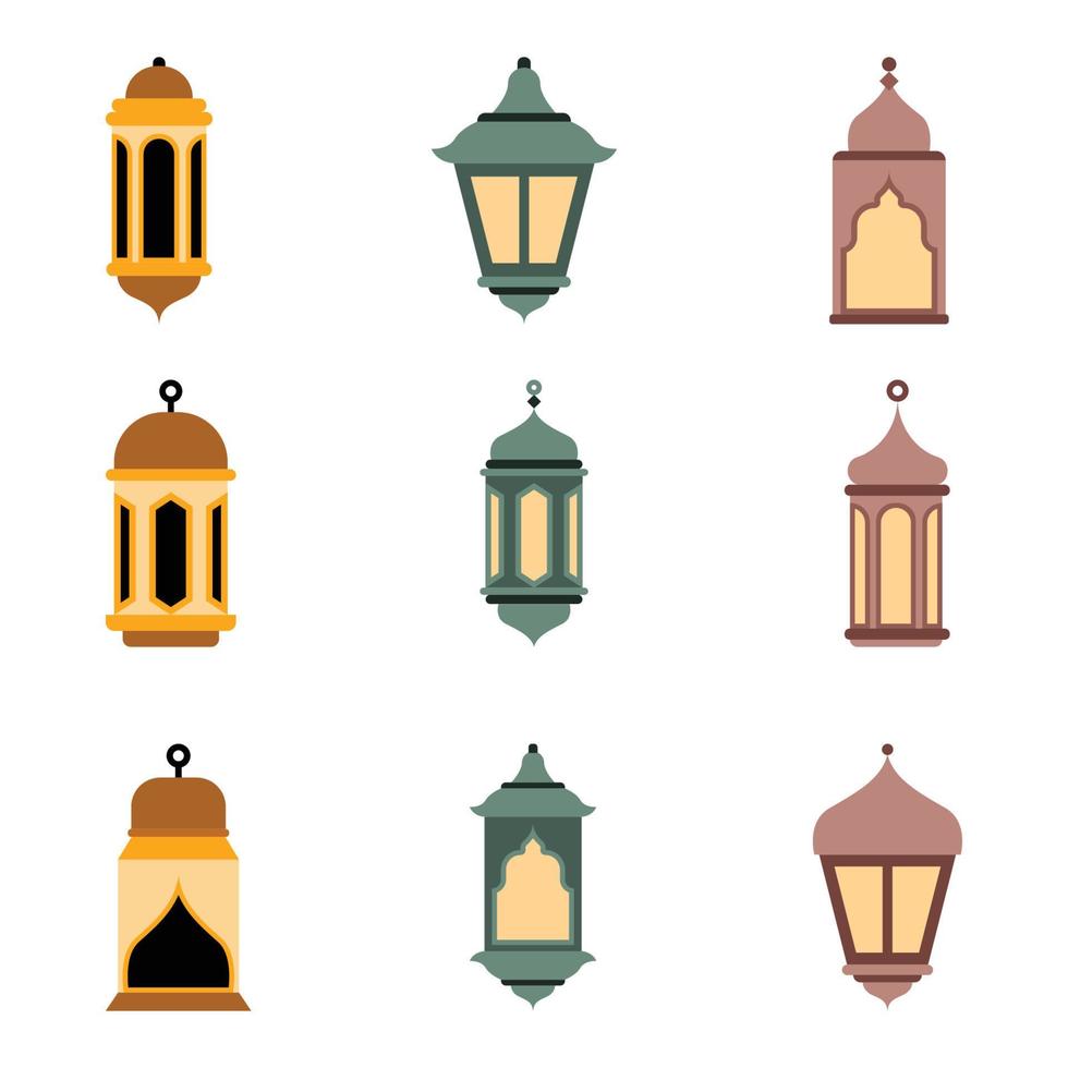 Arabic traditional Ramadan Kareem eastern lanterns garland. vector