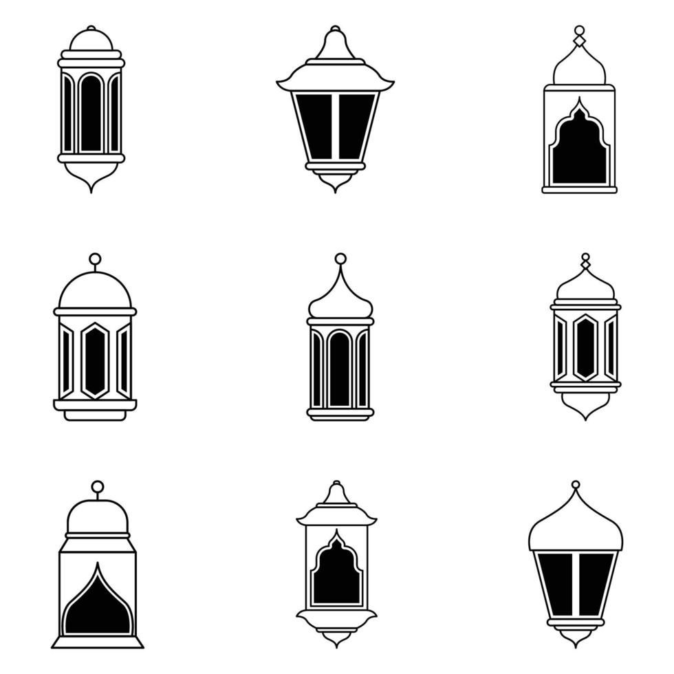 Arabic traditional Ramadan Kareem eastern lanterns garland. vector