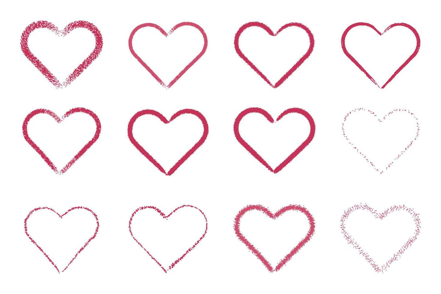 Hand drawn hearts. Design elements for Valentine's day and wedding. vector