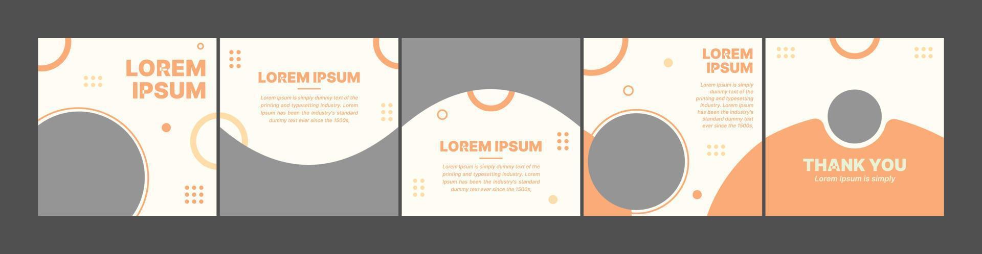 social media post carousel template. banner template with orange theme for advertising vector
