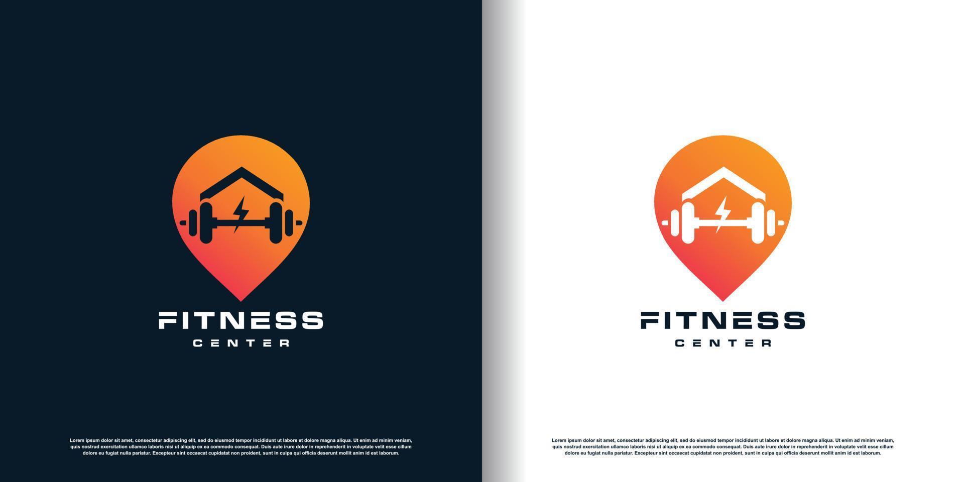 fitness logo design with creative concept premium vector