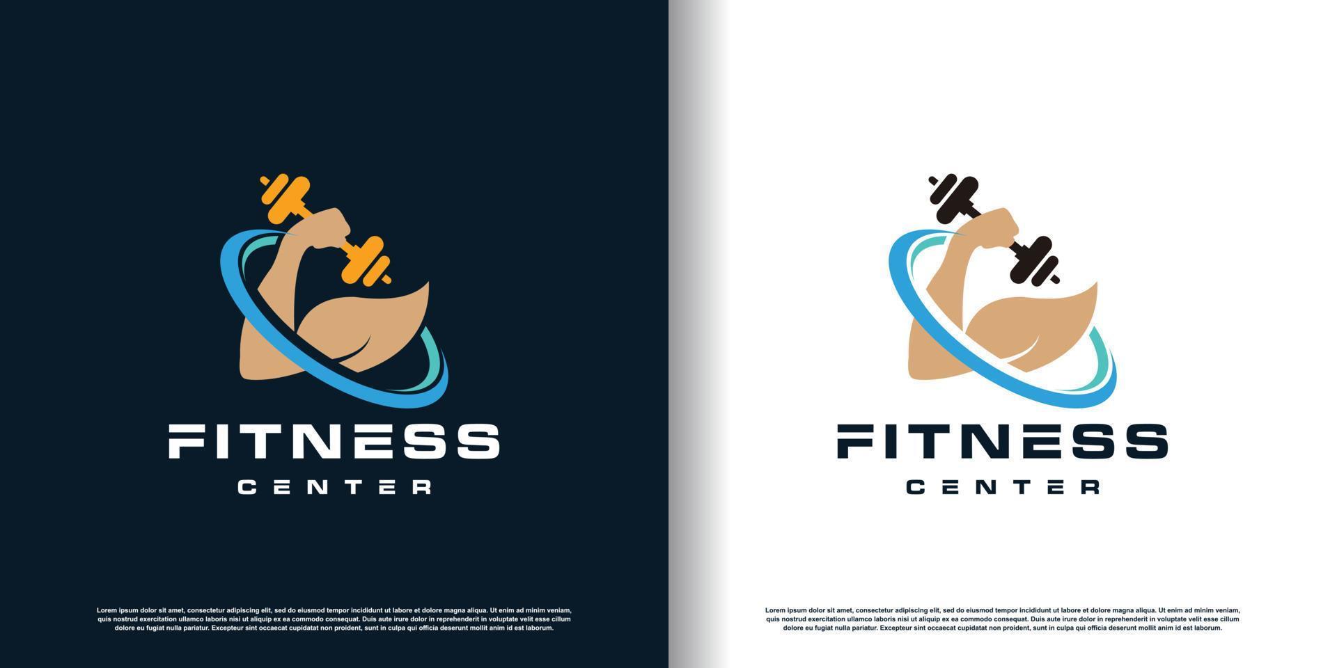 diseño de logotipo de fitness con vector premium de concepto creativo