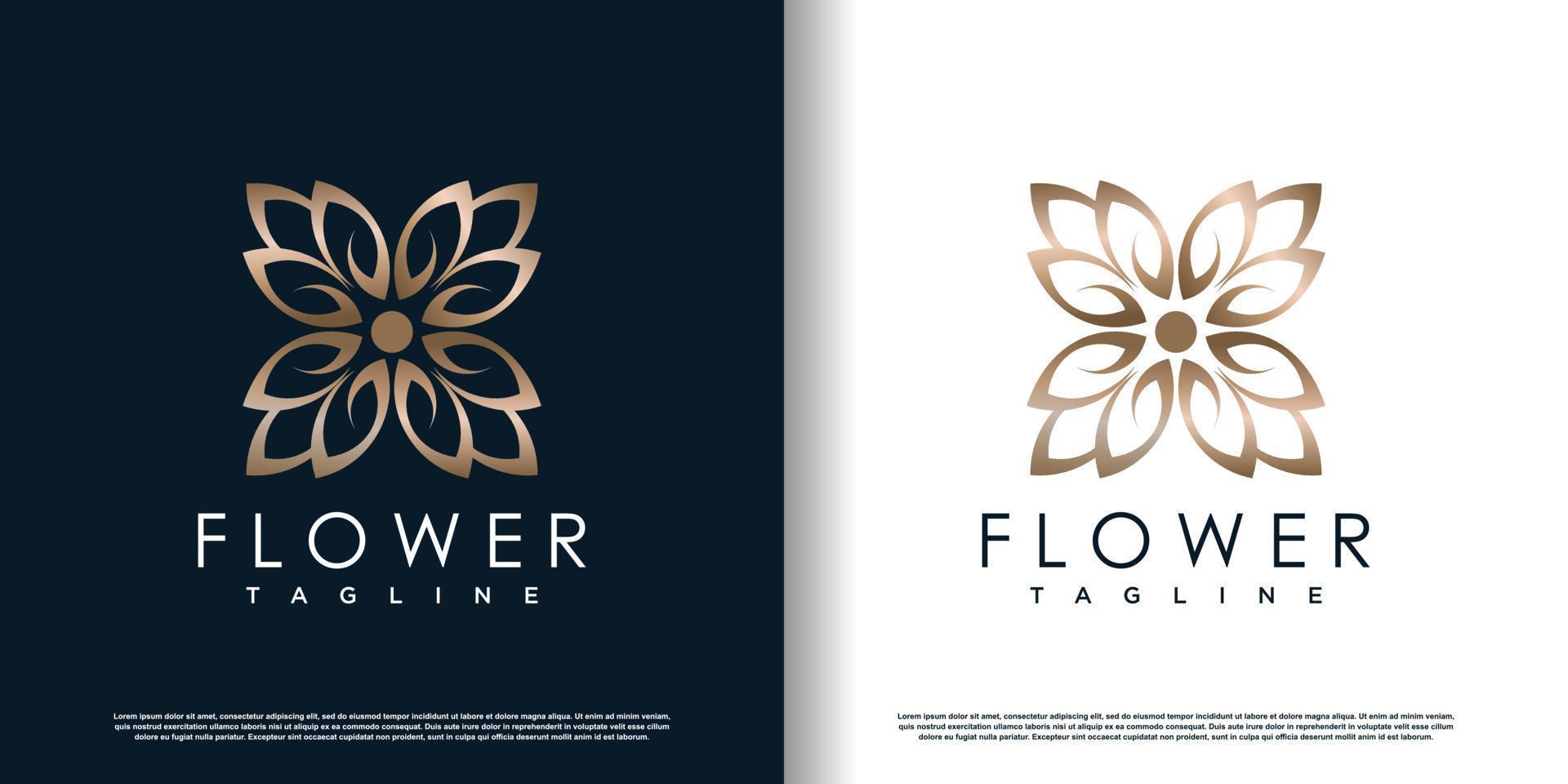 diseño de logotipo de flor con vector premium de concepto creativo