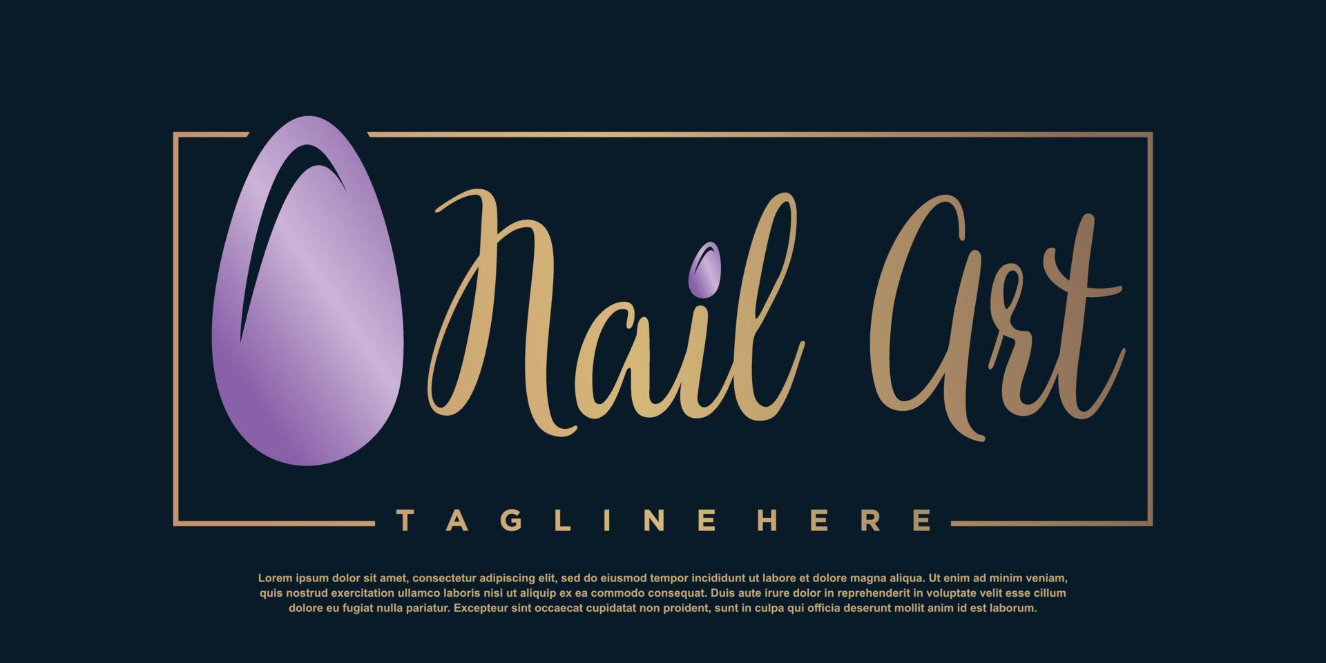nail logo design vector with creative concept for beauty and fashion premium vector