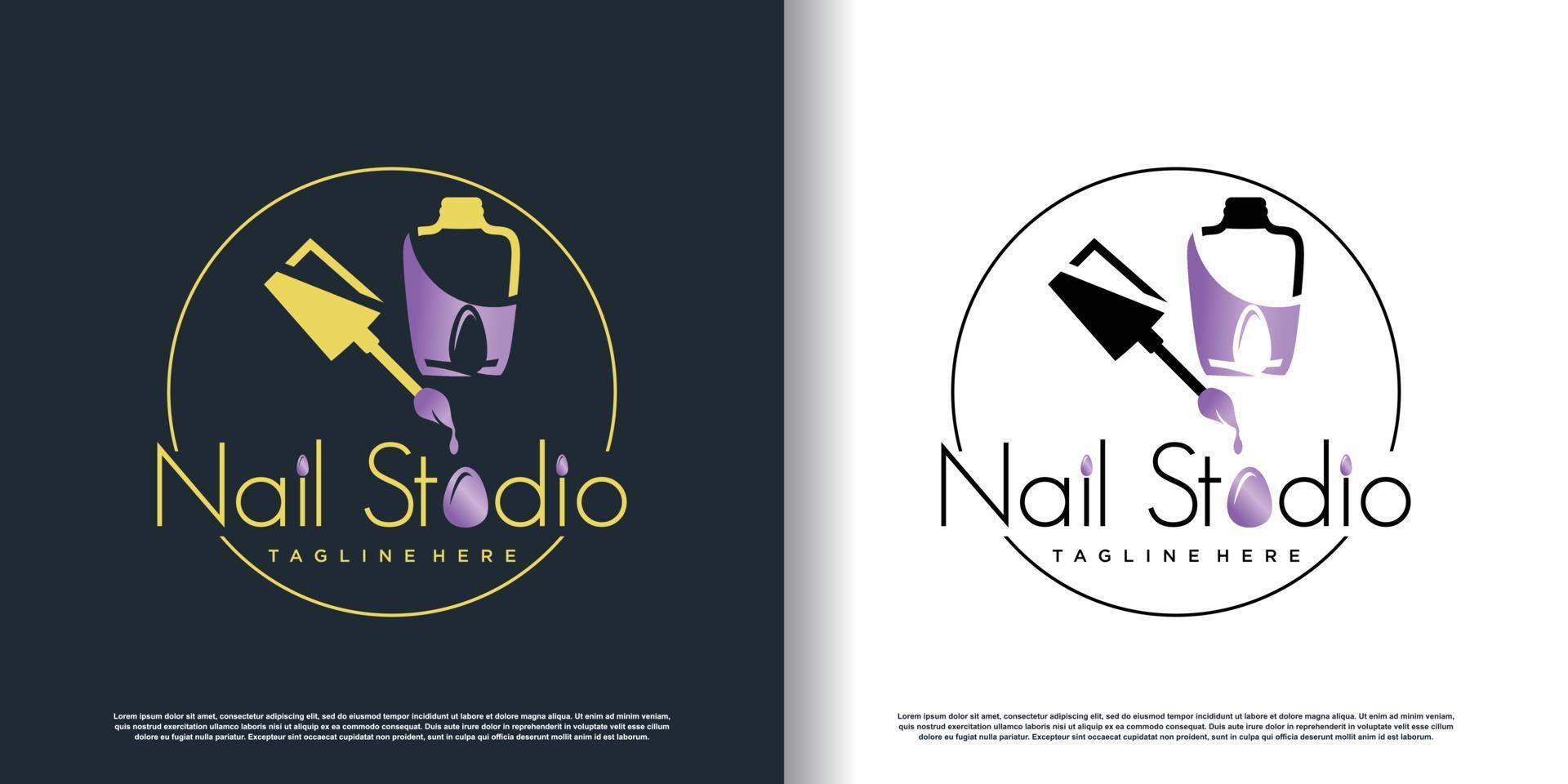 nail logo design vector with creative concept for beauty and fashion premium vector