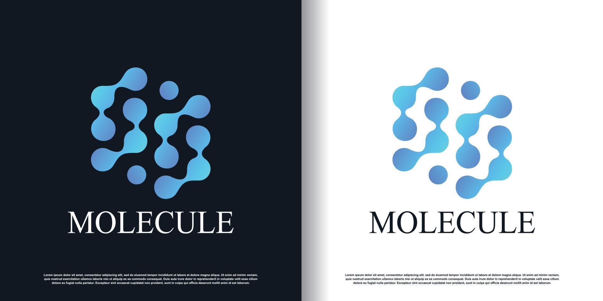 vector de diseño de logotipo de molécula con vector premium de estilo único creativo moderno
