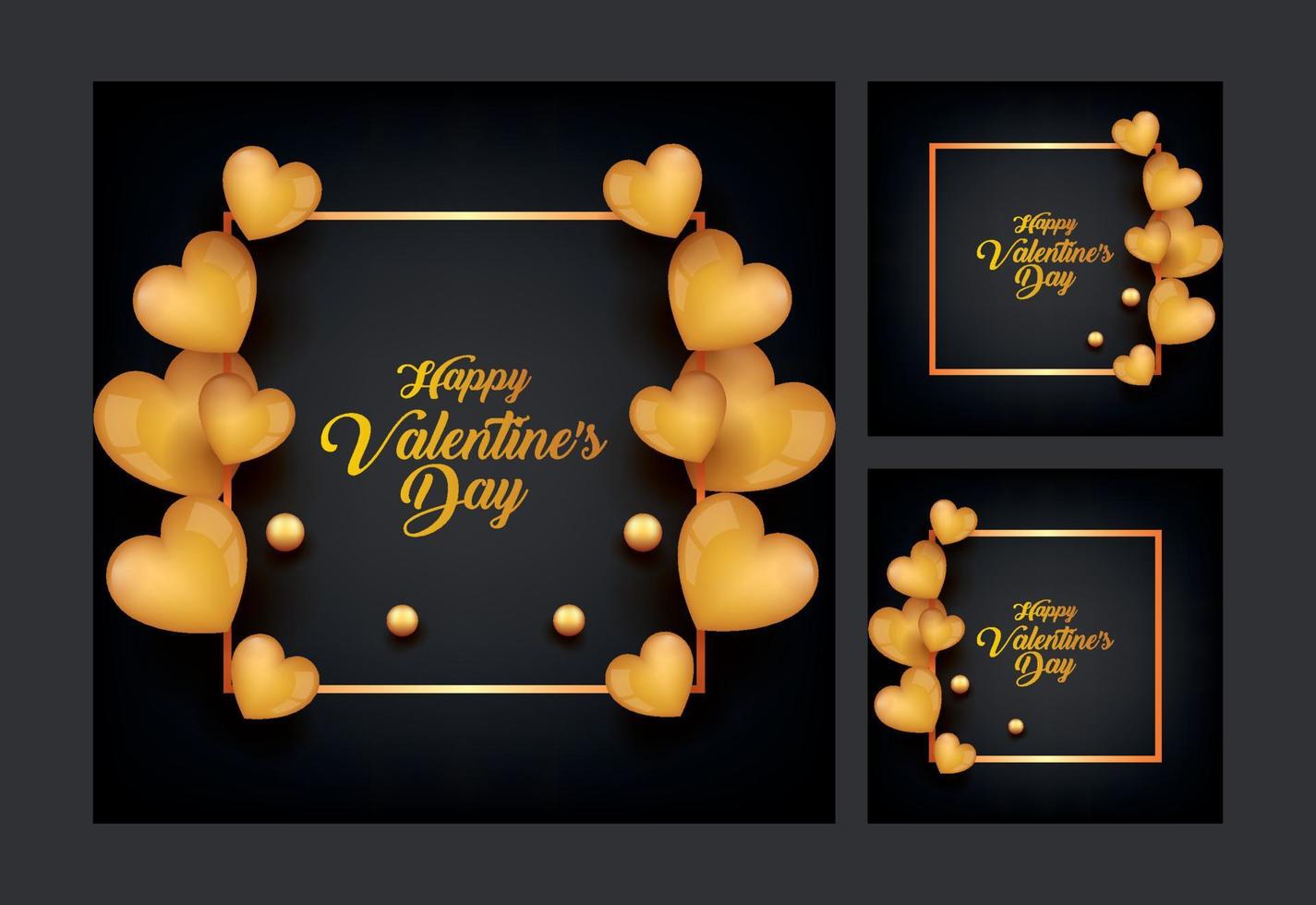 14 February Valentine's day greeting card social media template vector