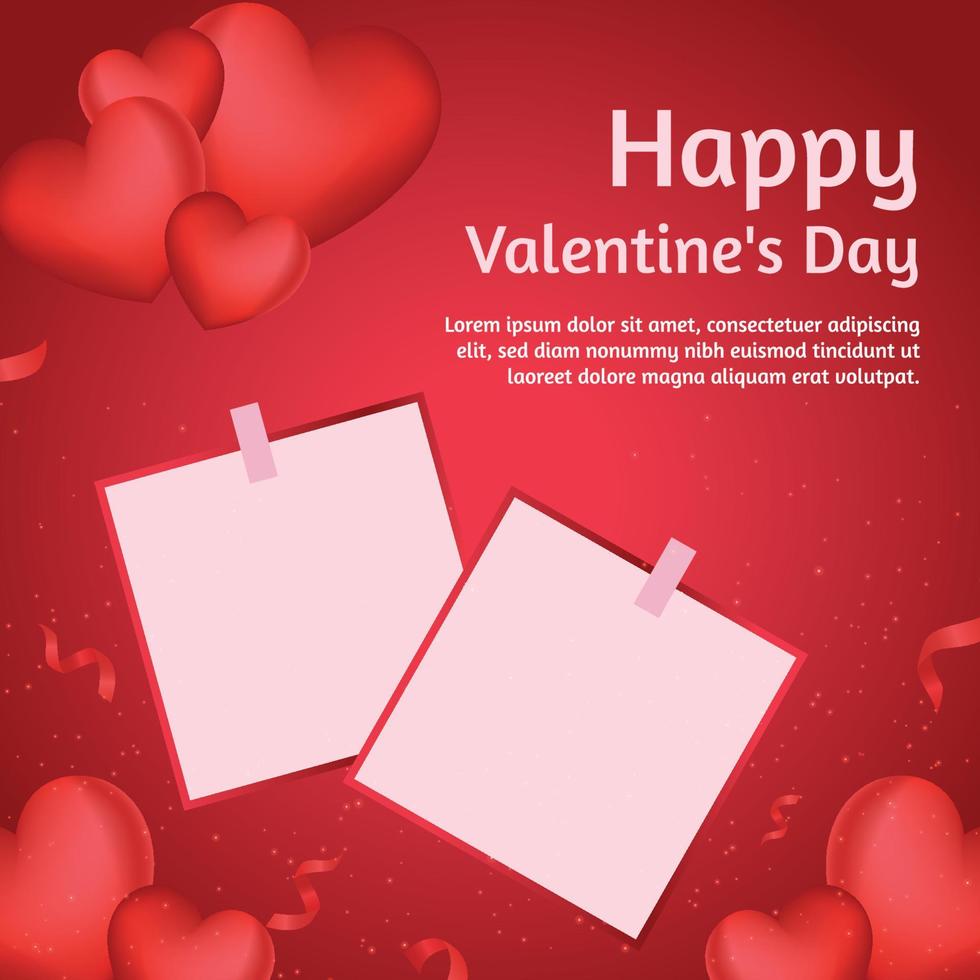 happy valentine's day stylish frame background vector