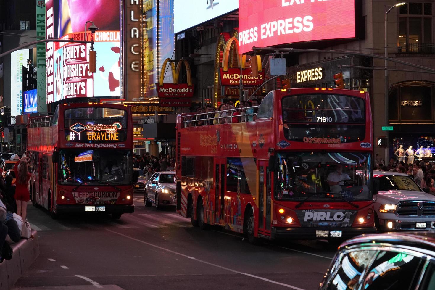 NEW YORK, USA - MAY 25 2018 - Times square full of people photo