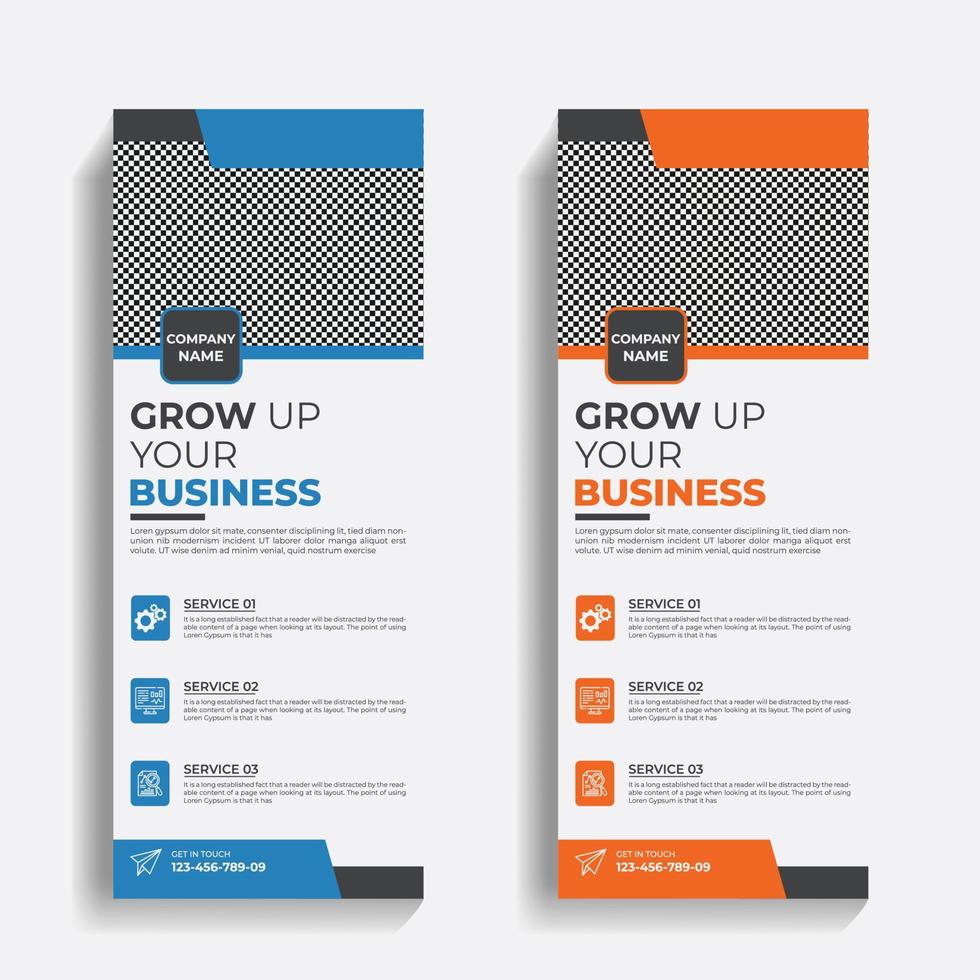 Creative Business and corporate, agency, modern Roll up standee banner design with two colors vector