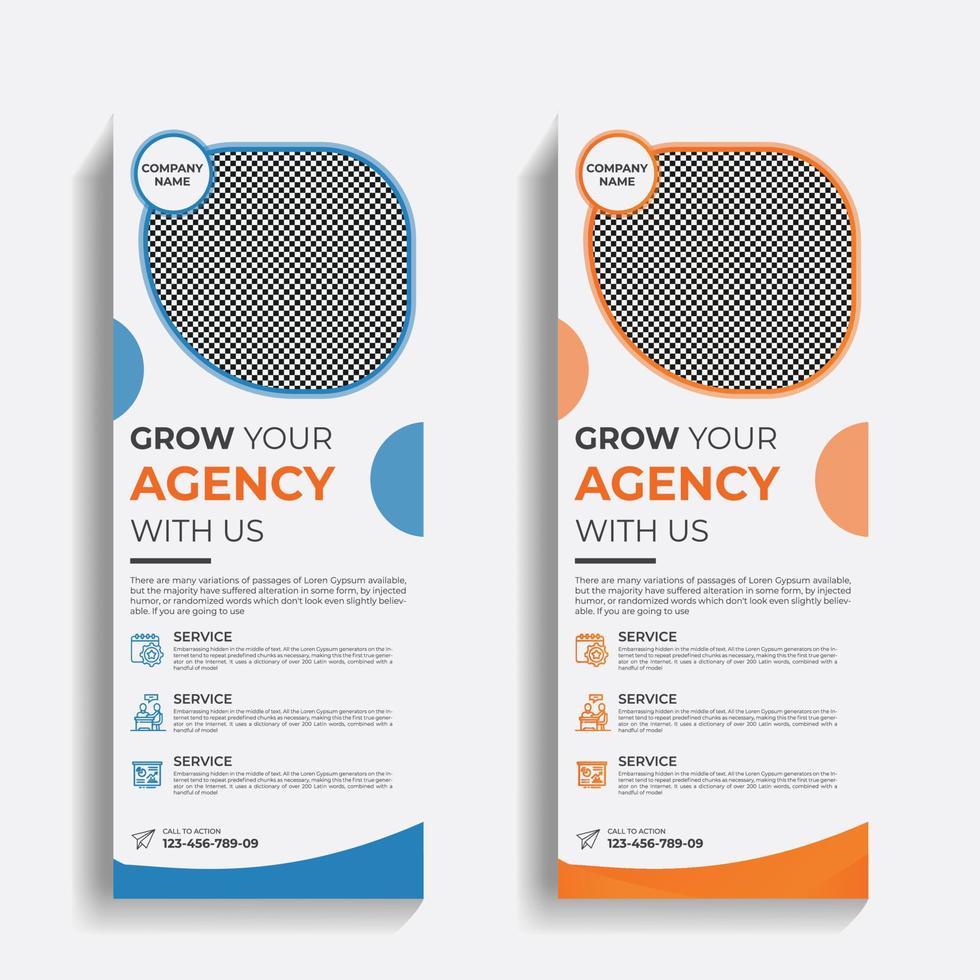 Creative Business and corporate, agency, modern Roll up standee banner design with two colors vector