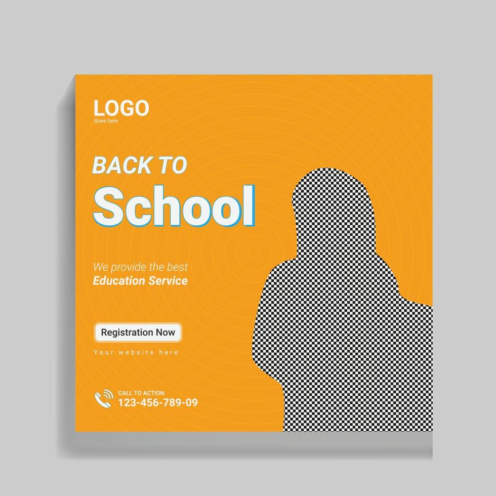 Kids Back to school modern social media banner design template vector