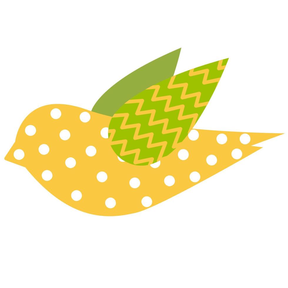 Spring colorful bird with pattern.Spring decoration. vector