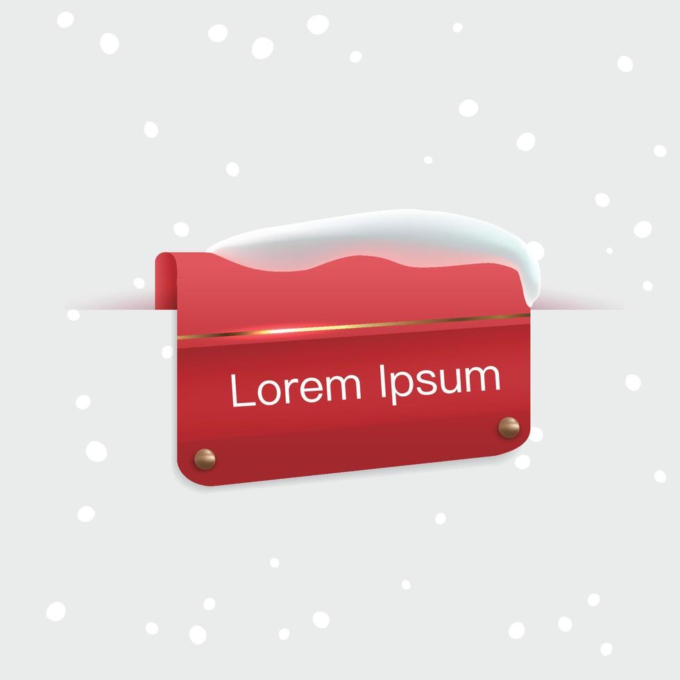 Merry Christmas icons. Scroll Red banner, Vector illustration.