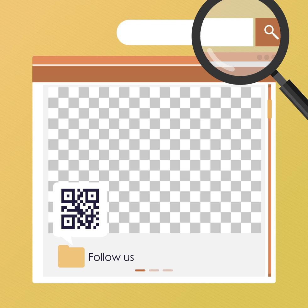 Video player  design for website and mobile apps.Magnifying glass search webpage with vector illustration