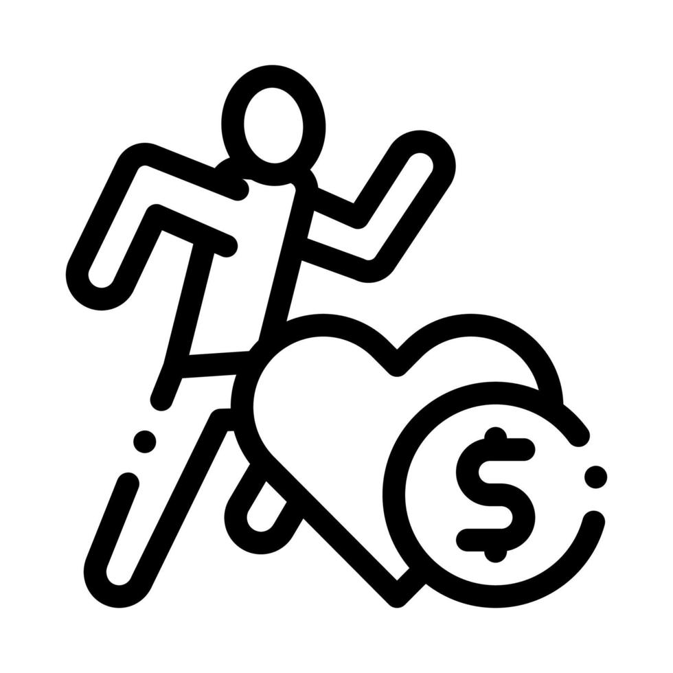 Athlete Health for Money Icon Vector Outline Illustration