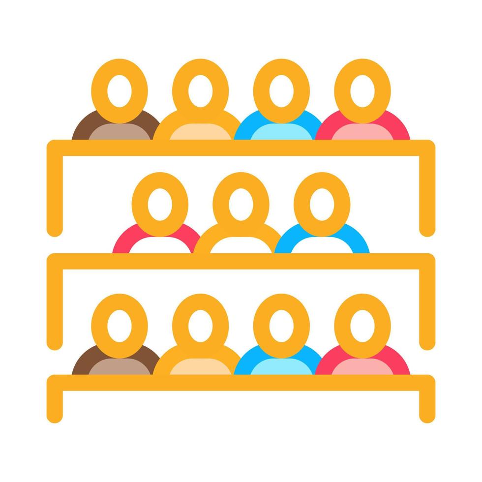 Student Class at Desks Icon Vector Outline Illustration