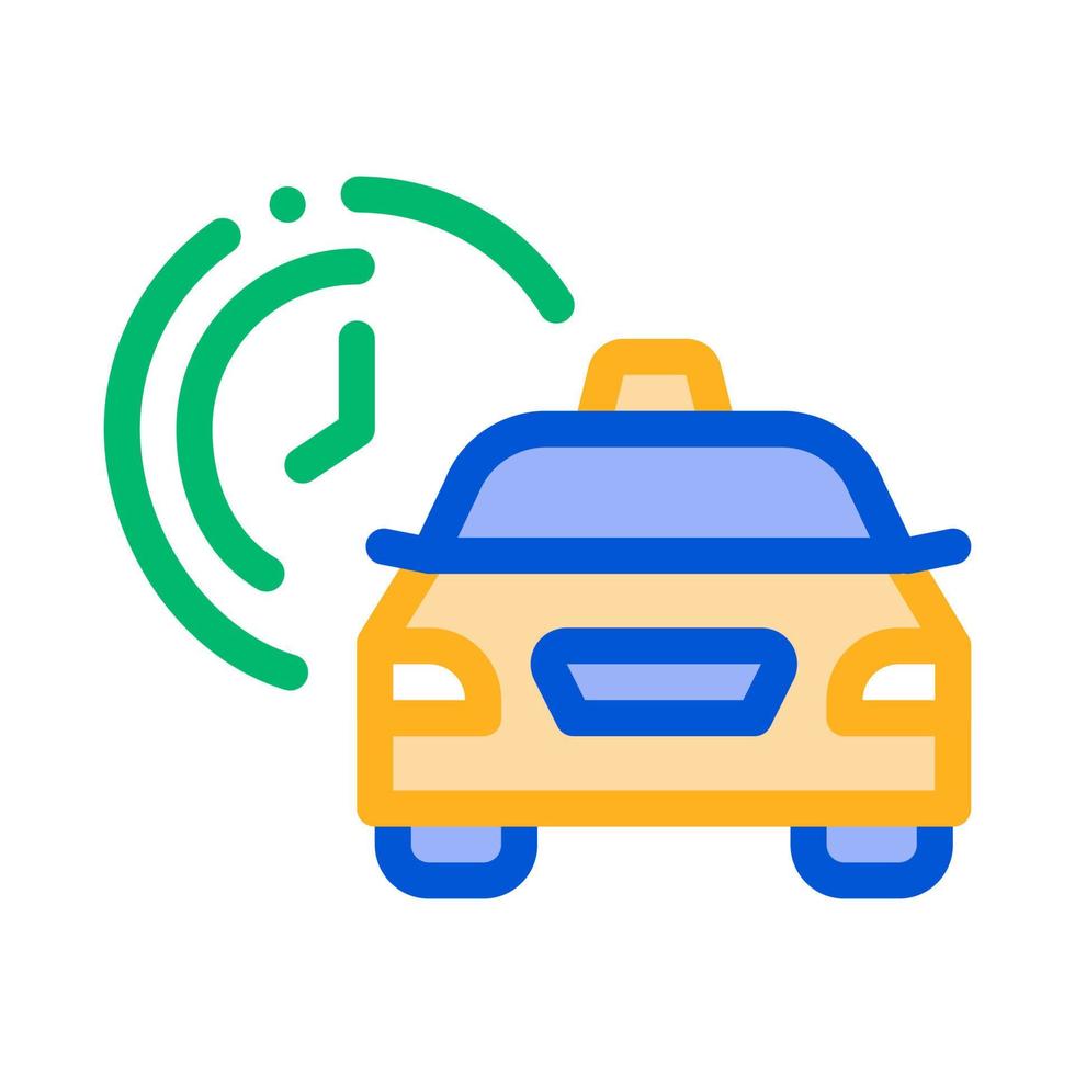Ilustración de vector de icono de taxi en línea de tiempo de espera