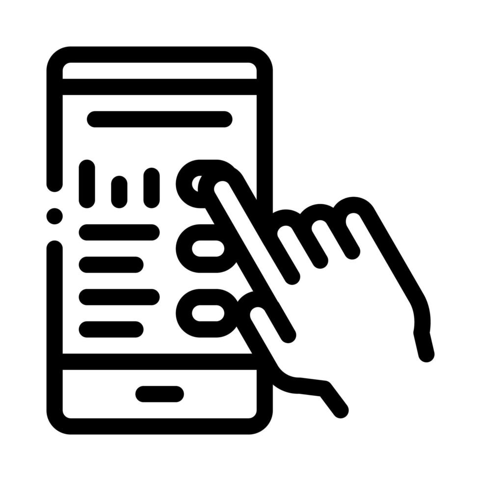 Hand Touch Phone Screen Icon Outline Illustration vector