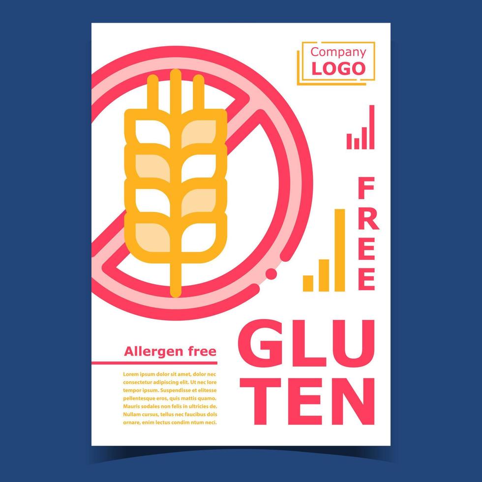 vector de banner de publicidad de productos sin gluten