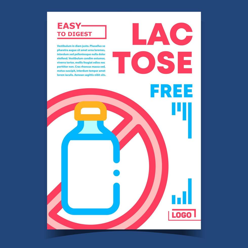 Lactose Free Creative Advertising Banner Vector