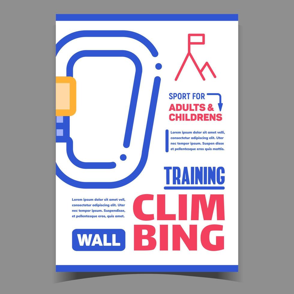 vector de banner creativo de entrenamiento de escalada de pared